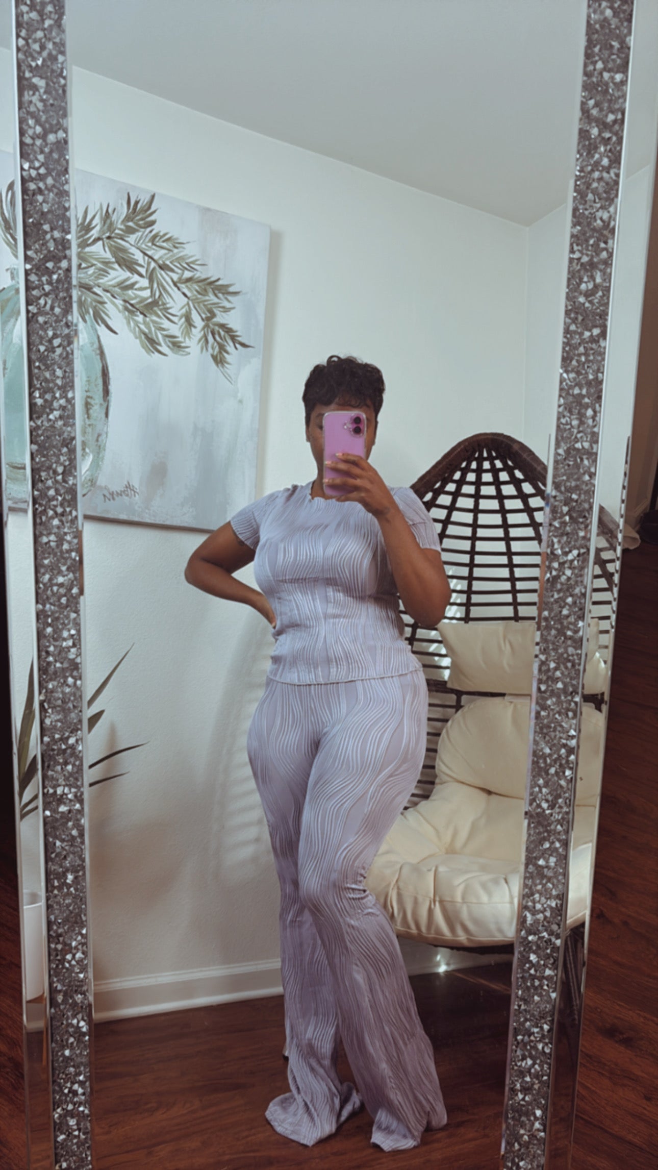 Brittani Peated Pants Set (Lavender)