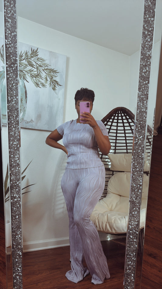 Brittani Peated Pants Set (Lavender)